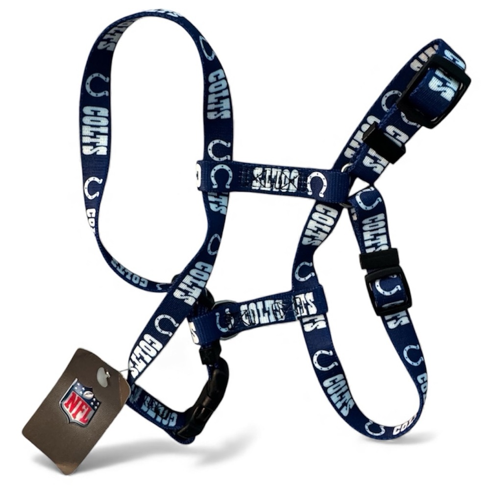 NFL Indianapolis Colts SMALL 5/8 Inch Adjustable Pet Harness Blue NEW NWT